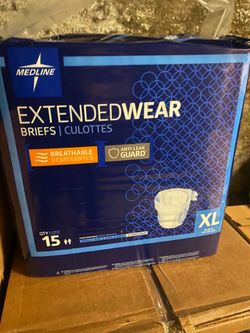 Medline Men’s or Women’s Extended Wear Incontinence XL Unisex Briefs