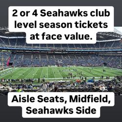 Seahawks Club Level Season Tickets On The Aisle At Face Value 