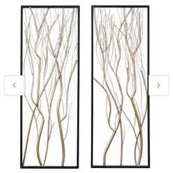 Gold Metal Branch Wall Decor, Set of 2