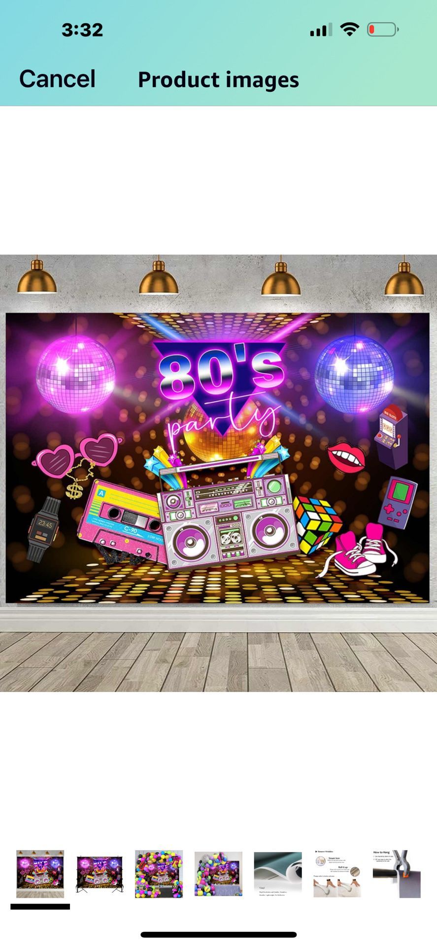 80’s Theme Decorations w/backdrop.