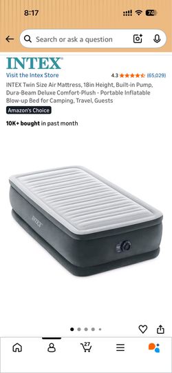 INTEX twin size air mattress