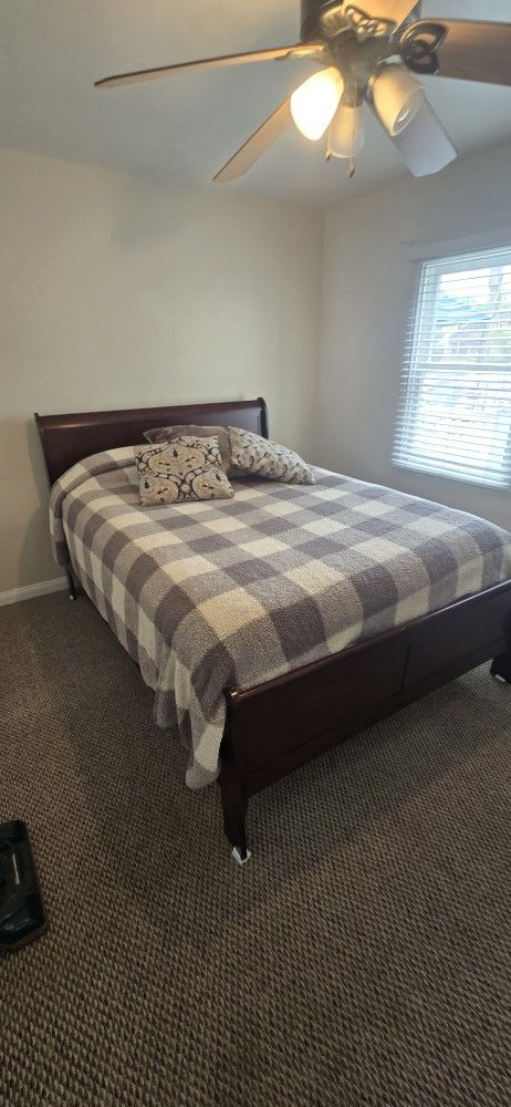 Queen Sleigh Bed And Vera Wang Mattress & Box Spring