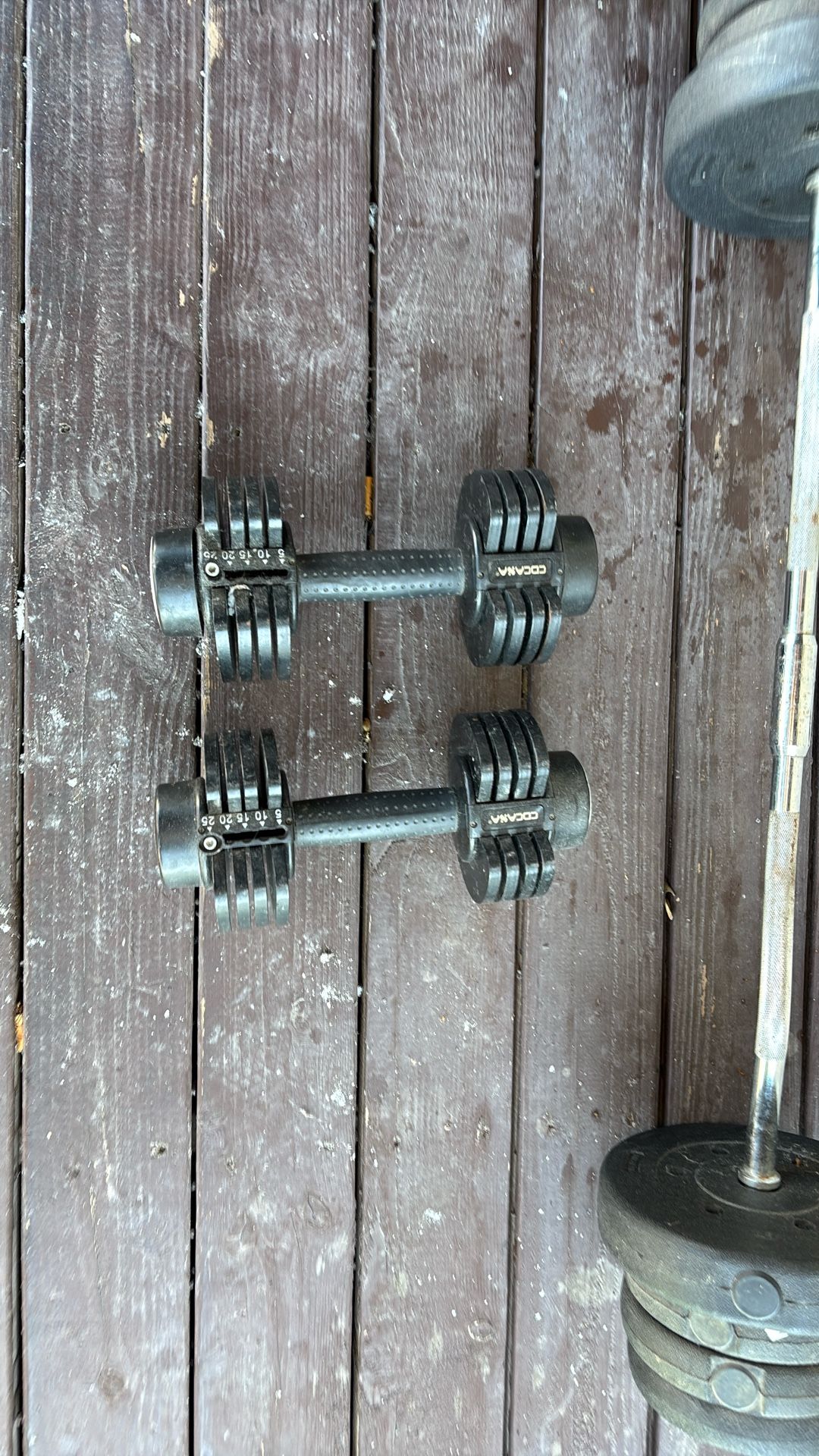 Adjustable dumbbells 5 to 25 pounds