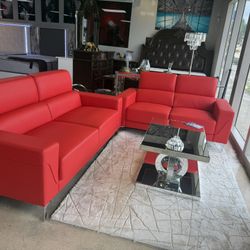 2 Pc Red Sofa And Love Huge Special Only $599 Also Comes In Black White And Grey 