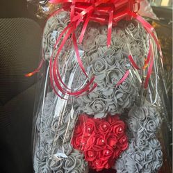 Oso De Flores  Con Luz 