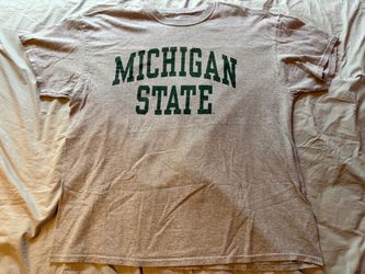 Michigan State University Spartans NCAA Fanatics Silver Shirt; Men’s XL
