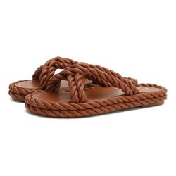 Valentino The Rope twisted strap nappa leather sandal size 39