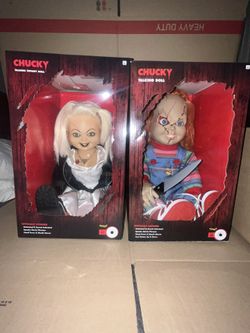 Chucky & Tiffany Dolls Bride of Chucky Talking 24” Animated Knife Good Guys NEW