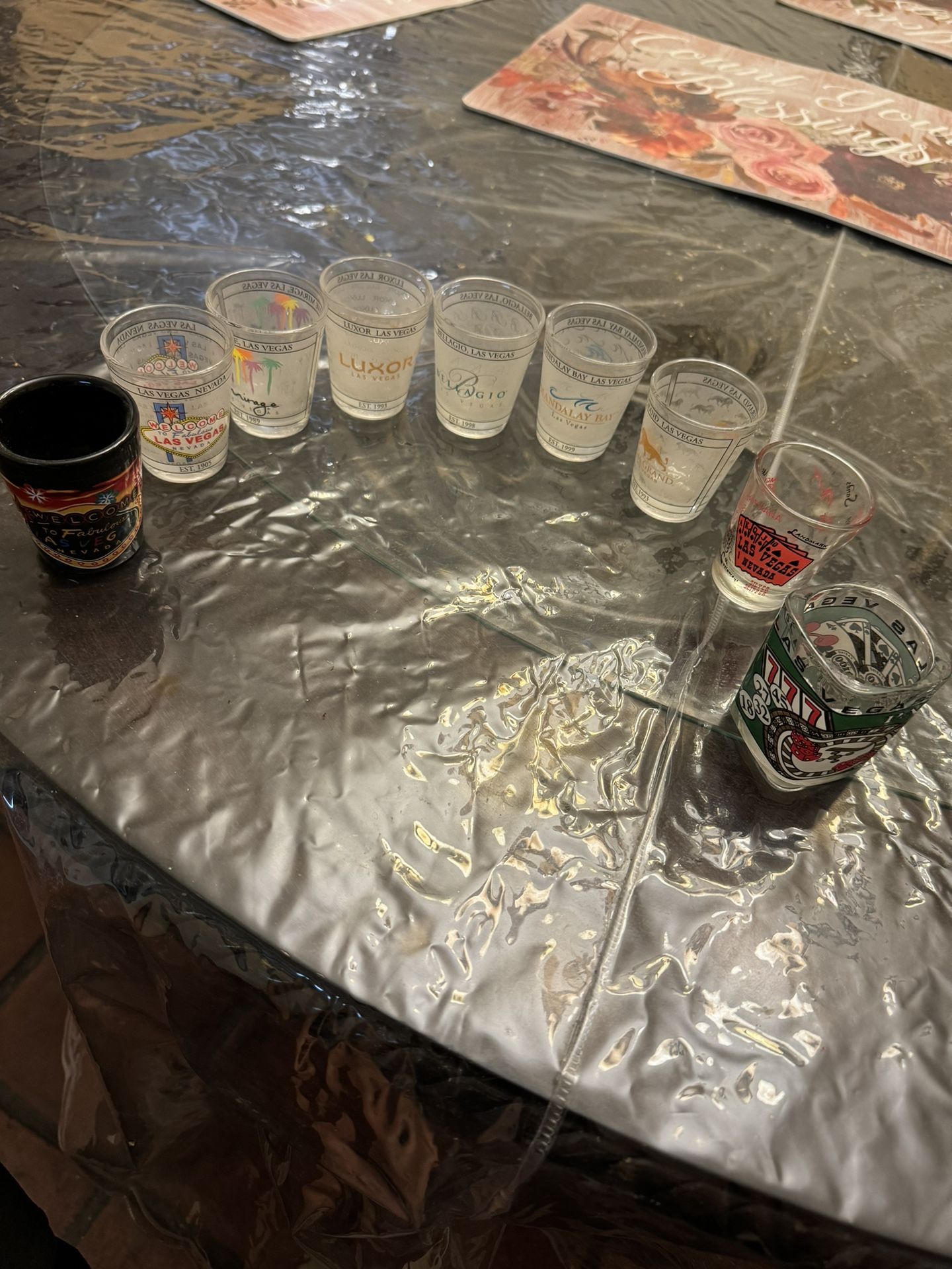 Las Vegas themed shot glass collection