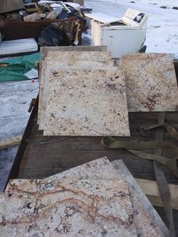 Granite 2'x2' x1" thick beautiful finished pads as well as matching 6 ' bathroom counters x 9 each