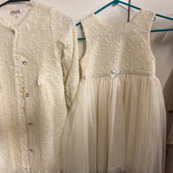 Girls Size 6 Glitter Dress And Coat Set 