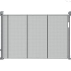Vomeast 60in Extra Wide Retractable Baby Gates with Support Rods,Dog Gates for Doorways Stairs Hallw