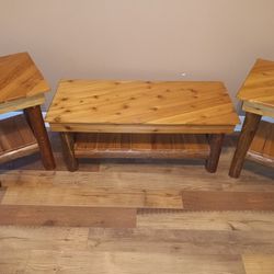 Custom Cedar Coffee&2 End Table Set