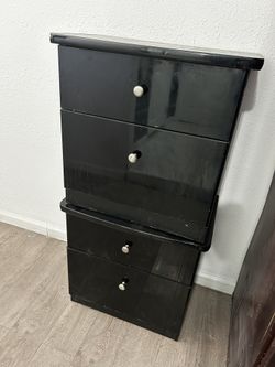 matching black dressers