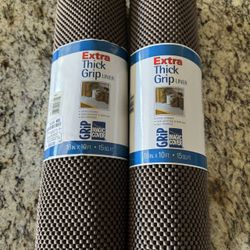 Set of TWO (2) - New Extra Thick Grip Liner 18” x 10’ Chocolate