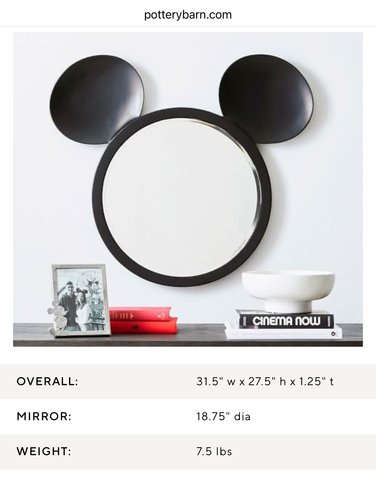 Pottery Barn Mickey Mouse Mirror