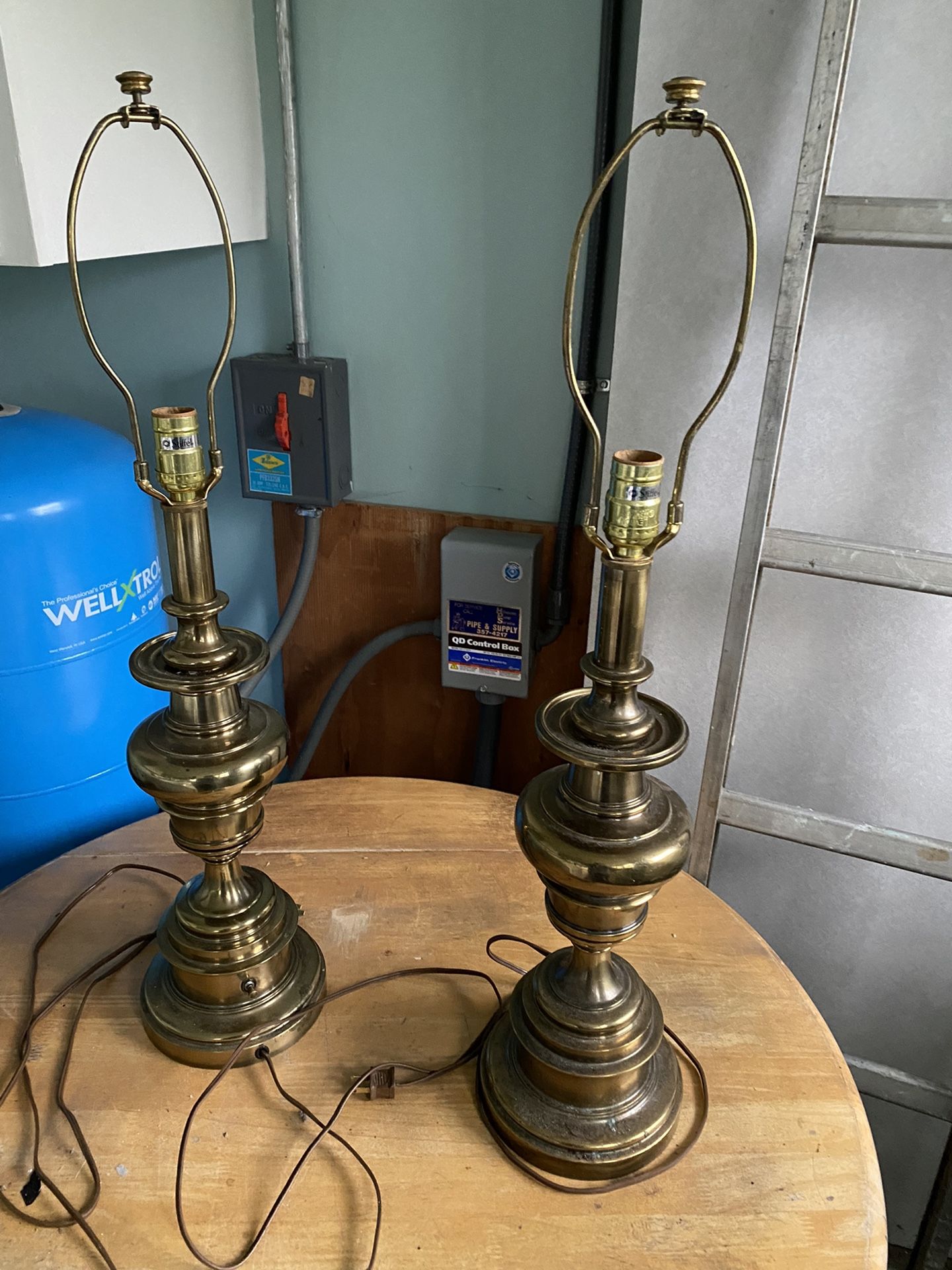 Make Offer Two Solid Brass Stiffel Lamps