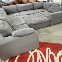 7 Piece Gray Cloud Sectional Sofa