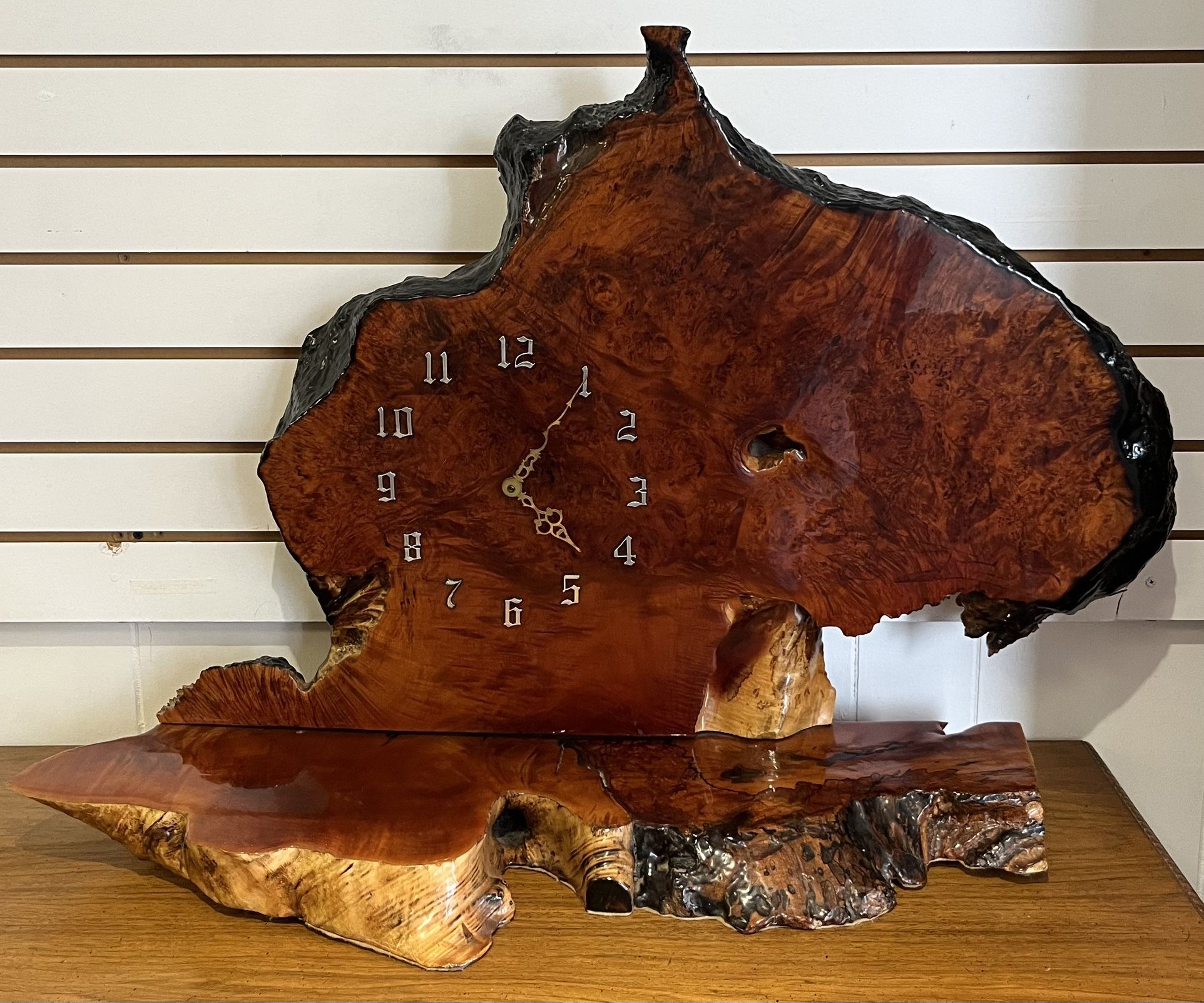 Natural Wooden Carved Clock