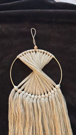 Light green and gold dream catcher style wall art