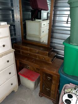 Vintage Solid Wood Vanity and seat