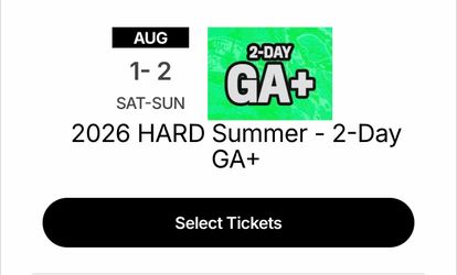 HARD SUMMER TICKET