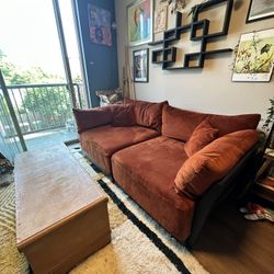 Bondi Modular 2-Piece Couch – Inside Weather (Black & Terracotta) – Cloud Memory Foam – Pet-Resistant – $1200 OBO