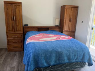 Solid Wood Bedroom Set – Heavy, Good Condition – $350 OBO