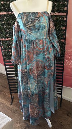 Boho Multi-color Dress With Slit-X Large