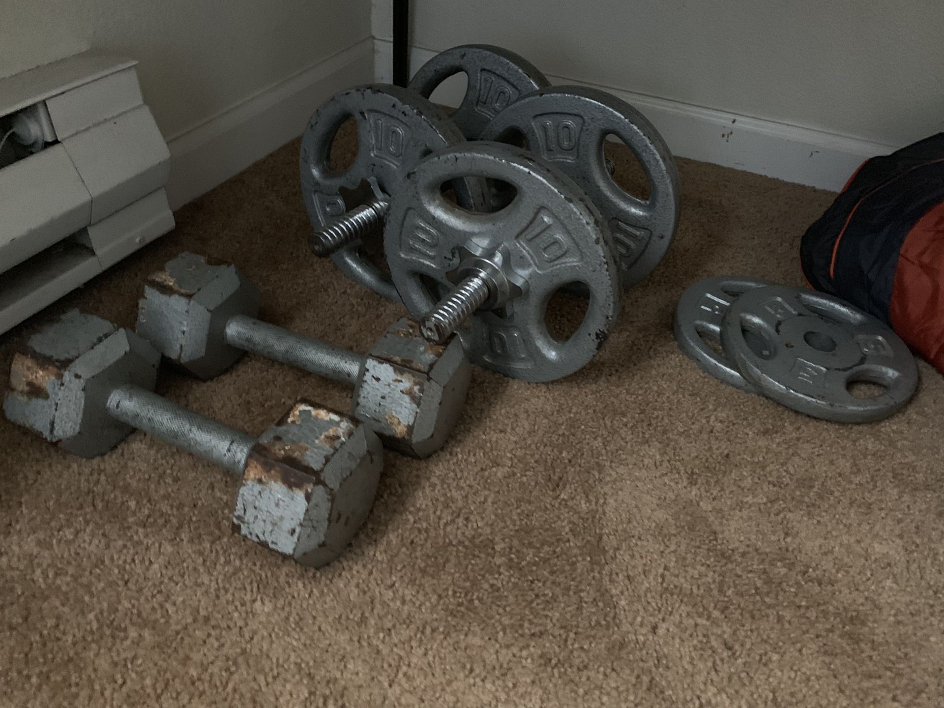 Assorted free weights