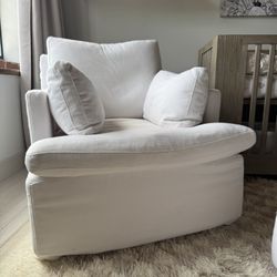 Restoration Hardware Cloud Track Arm Slipcovered Swivel Glider