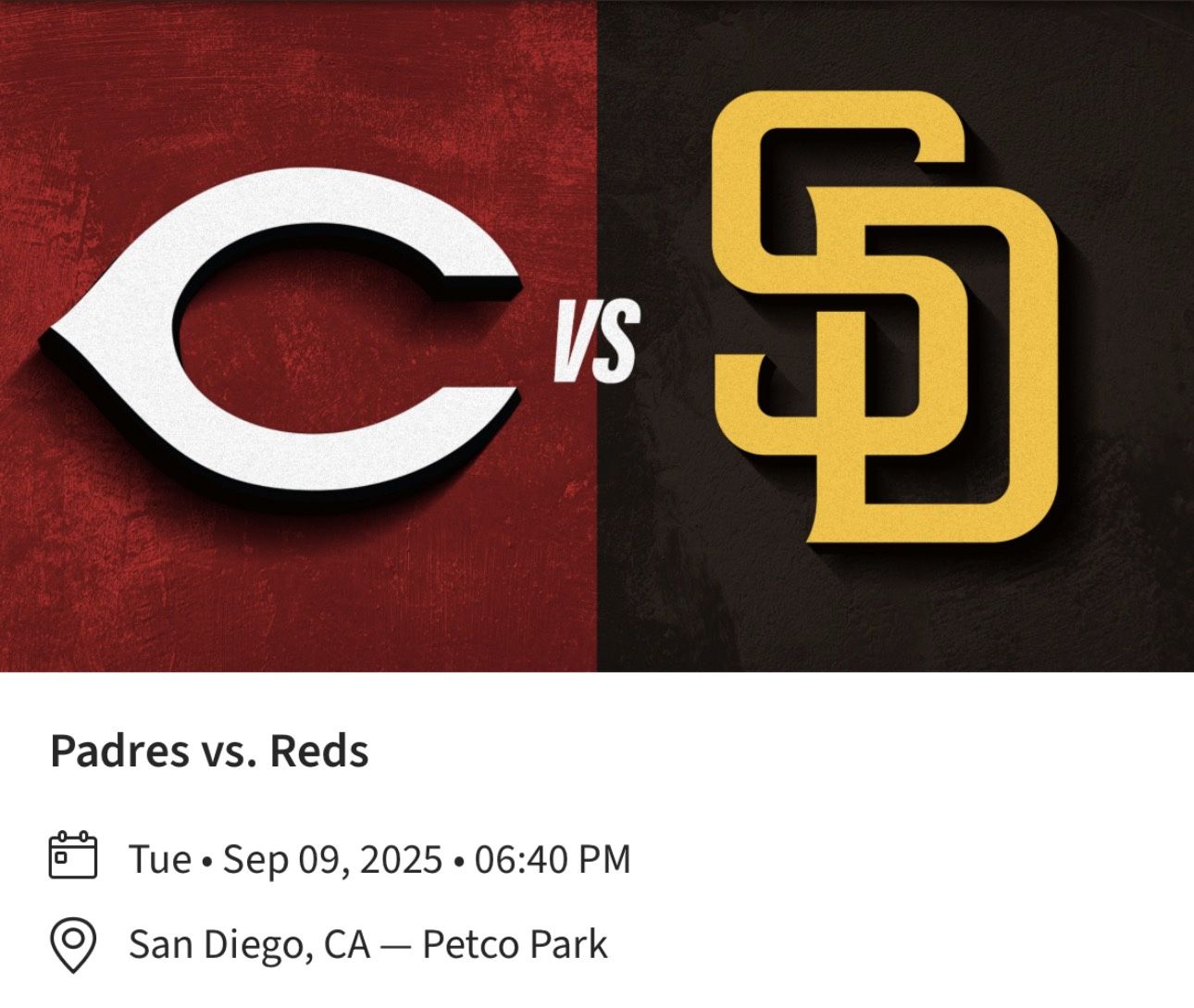 San Diego Padres Vs Cincinnati  Reds Tuesday September 09, 2025