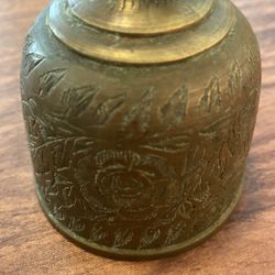 Vintage Brass Bell Floral Leaf Design