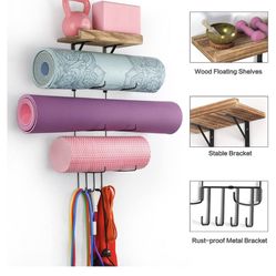 Yoga Mat Holder Accessories Wall Mount Organizer Storage 
