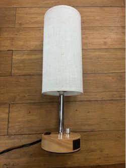 Bedside Table Lamp with USB Charging Ports, Dimmer, Linen Shade
