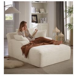 Boneless White/Beige Couch 