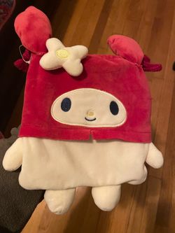 Sanrio My Melody Plush Drawstring Pouch / Bag Adorable My Melody plush drawstring bag in great condition!,Features: Super soft plush fabric, 3D ears