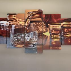 Whiskey Wall Art. 5 Pieces.  Make An Offer ! 