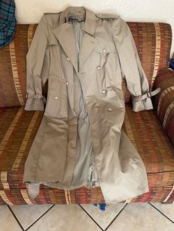 Khaki Double-Breasted Trench Coat