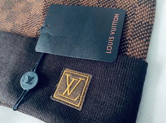 Damier (checkerboard) brown beanie