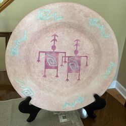 Large Handmade & Painted Plate From Palm Springs CA