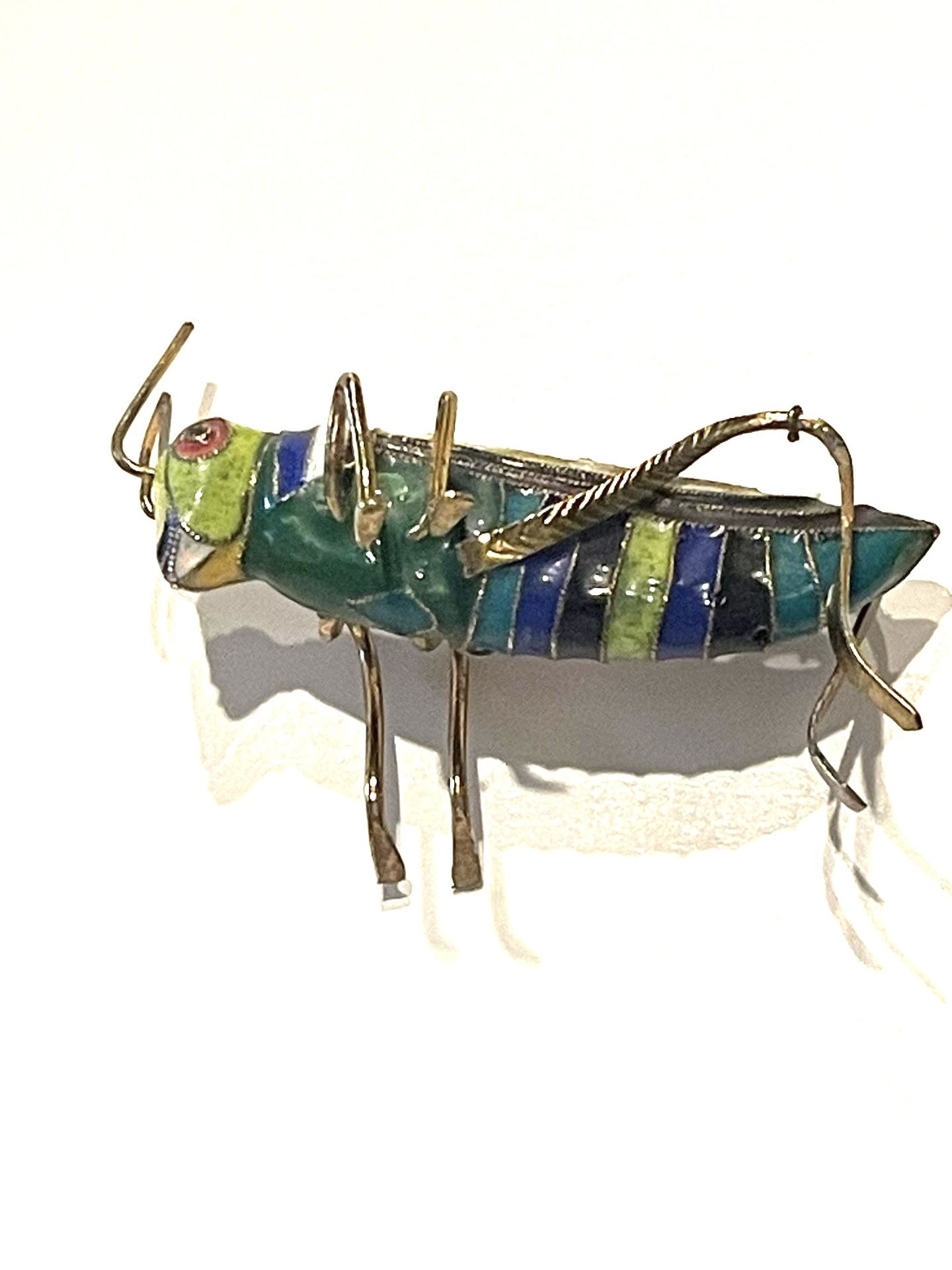 Vintage Asian Cloisonné Grasshopper