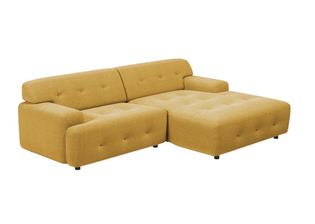 Bob 2-Piece Chaise Sectional 92" Textured Woven Fabric