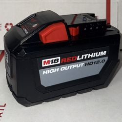 Milwaukee M18 HD12.0 High Output Battery. (New from Kits). Model #48-11-1812.