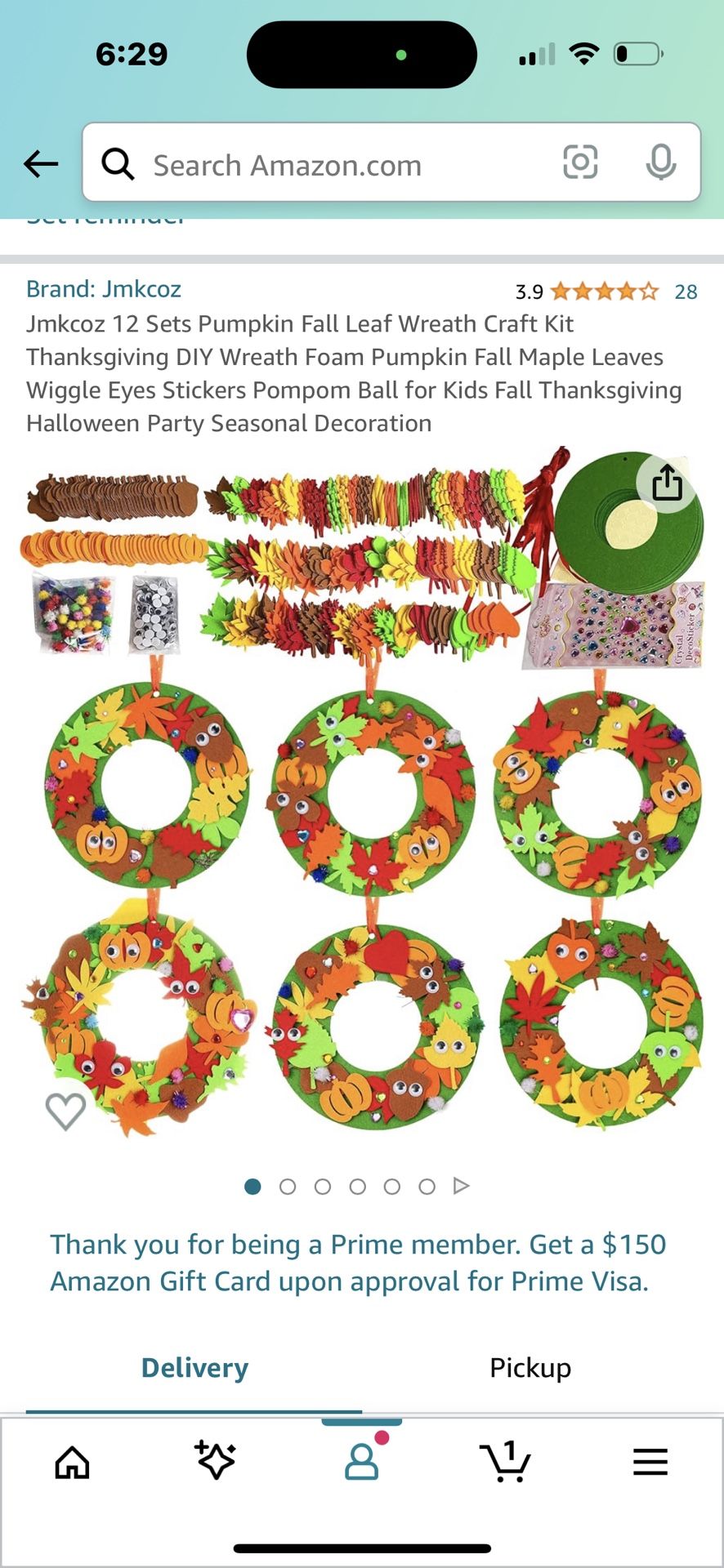 12 Sets Pumpkin Fall Leaf Wreath Craft Kit