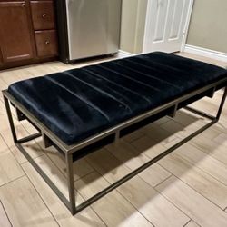 Black Velvet Ottoman Table