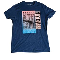 Aeropostale Sz M Men Graphic Tee shirt Blue