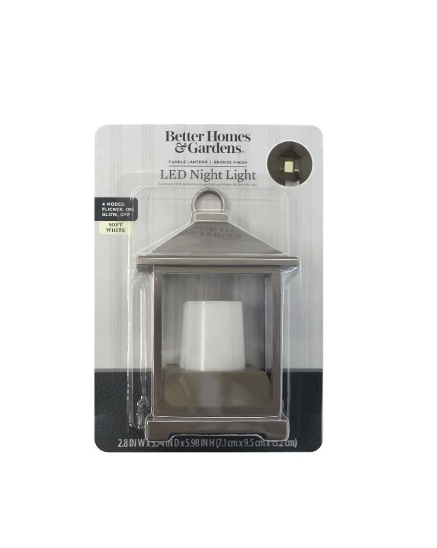 Better Homes & Gardens LED Candle Lantern Night Light 1 Pack, 6.06 Inch High