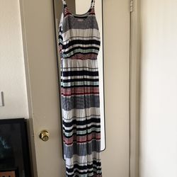 Women’s Striped Maxi Dress- Size Medium 