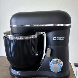 Kitchen in the Box Stand Mixer, 3.5QT Two Bowls Small Kitchen Electric Mixer, 10-Speed Portable Lightweight Matte Finish with Egg Whisk, Dough Hook, B